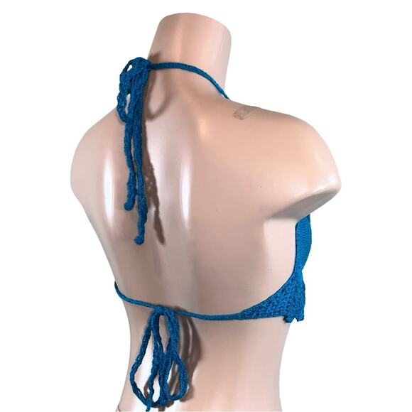 Blue Crochet Halter Top - Picture 6 of 11